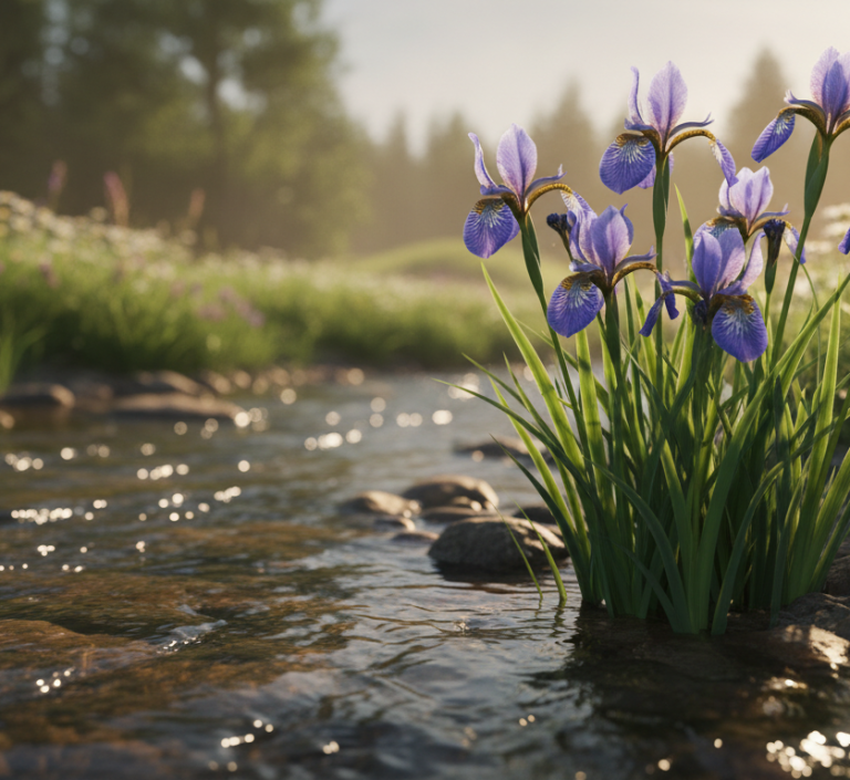 Counselling in Sussex, Surry and online AI generated irises next to stream